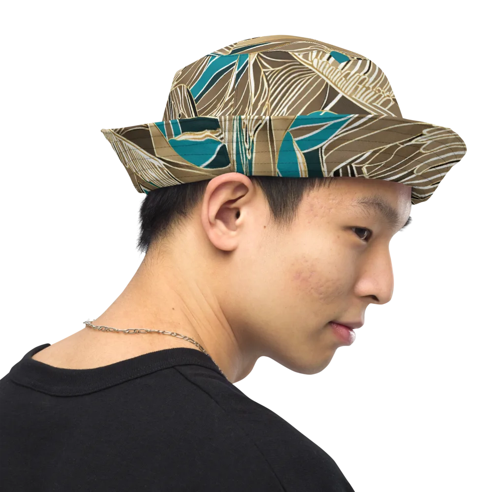 Gilded Frond on Reversible Bucket Hat — Right Outside