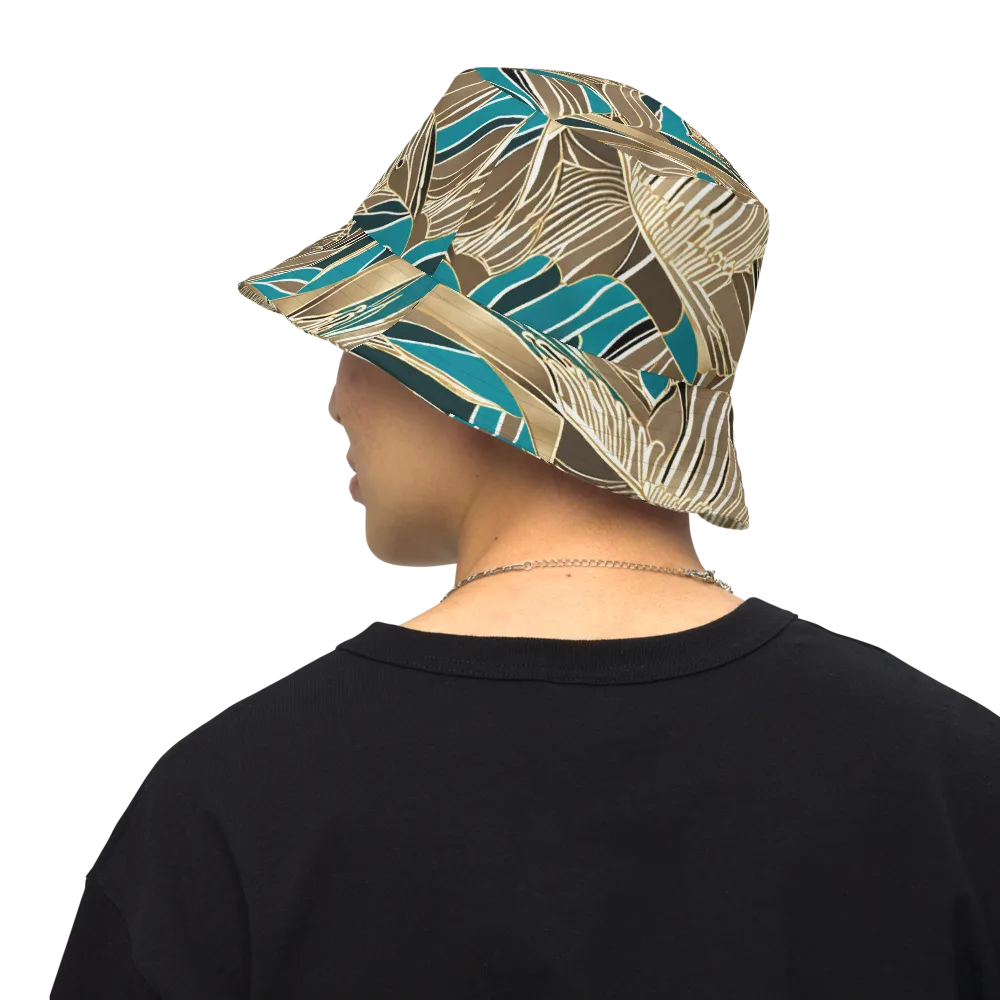 Gilded Frond on Reversible Bucket Hat — Back Inside