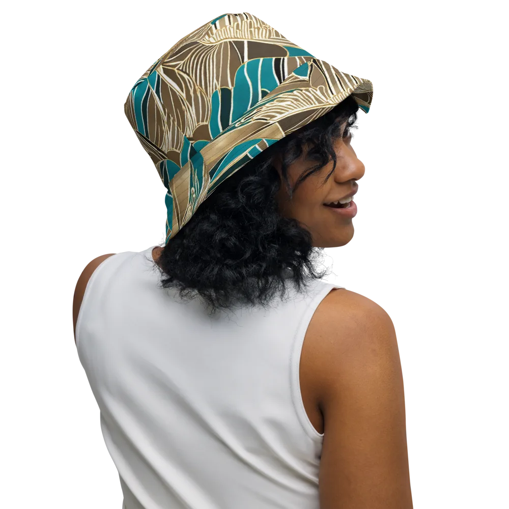 Gilded Frond on Reversible Bucket Hat — Right Outside
