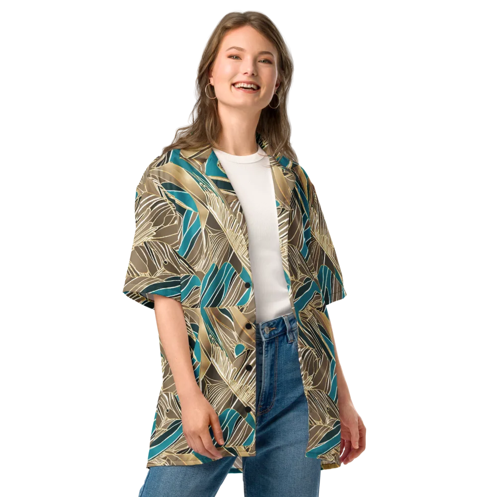 Gilded Frond on Button Shirt — Front