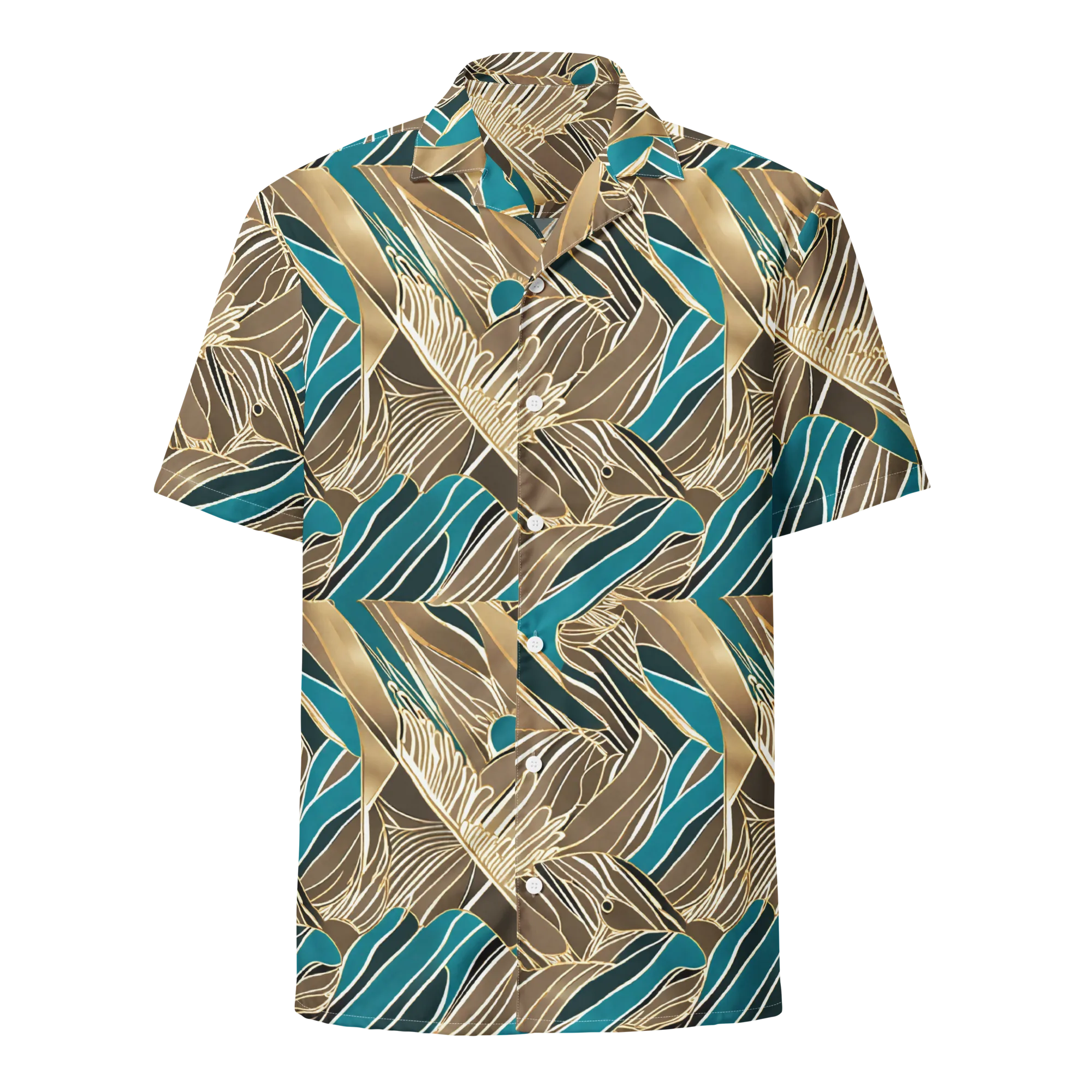 Gilded Frond on Button Shirt — Front