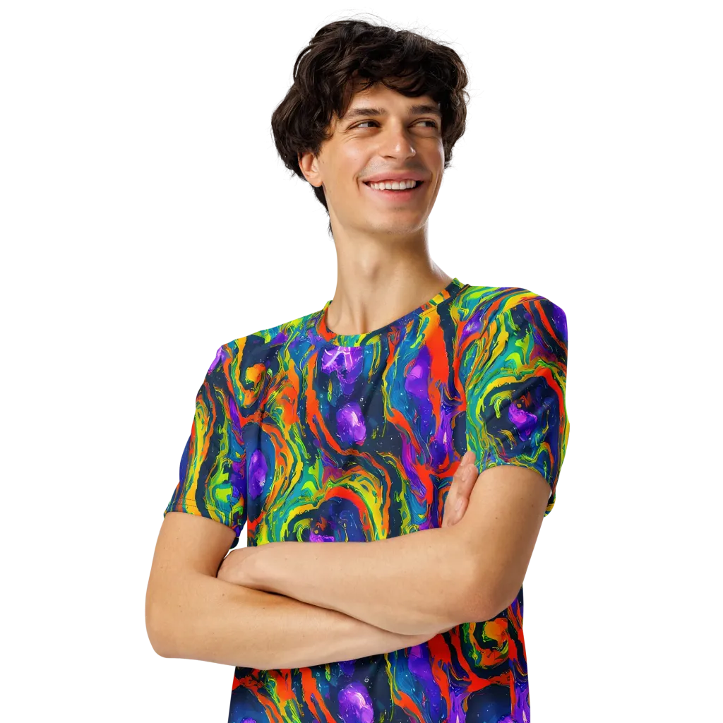 Infinite Color on Men's Crew Neck T-Shirt — Left Front