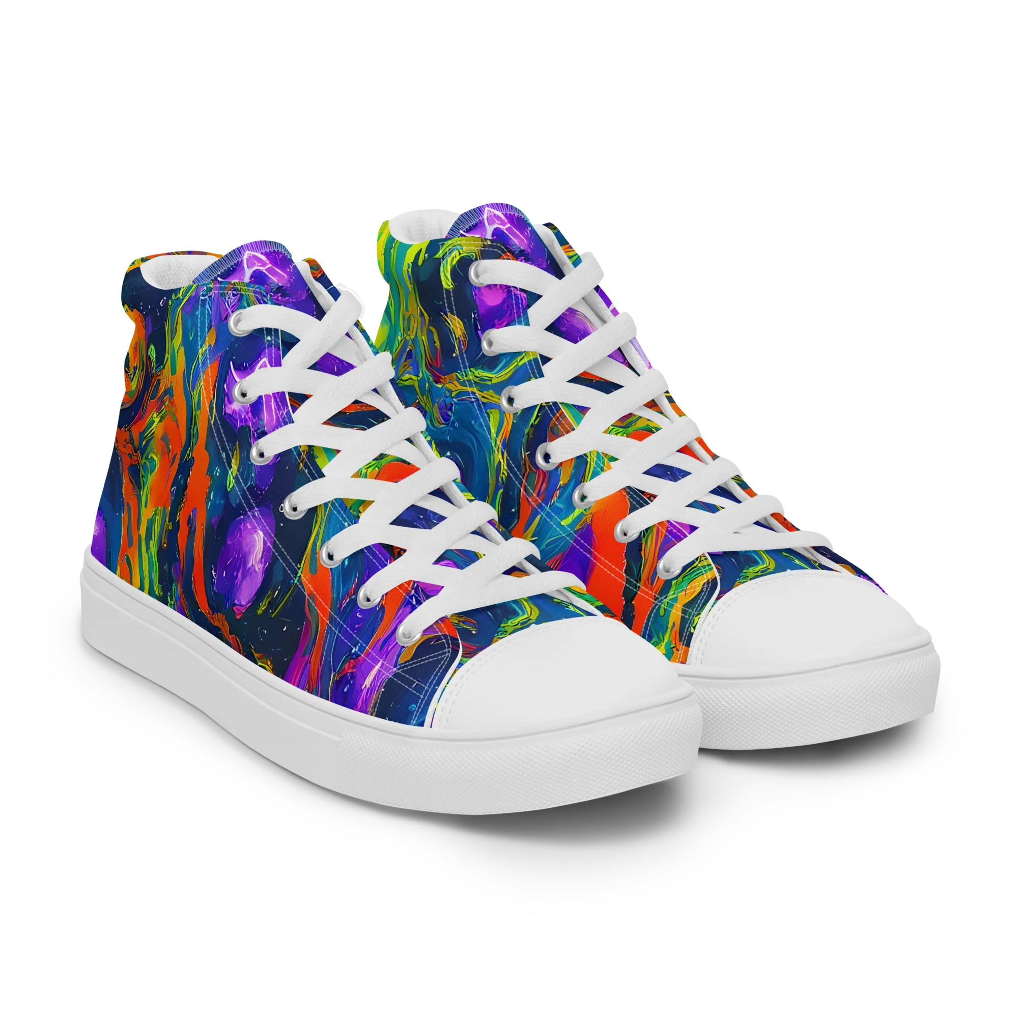 Infinite Color on Men's High Top Canvas Shoes — Right Front