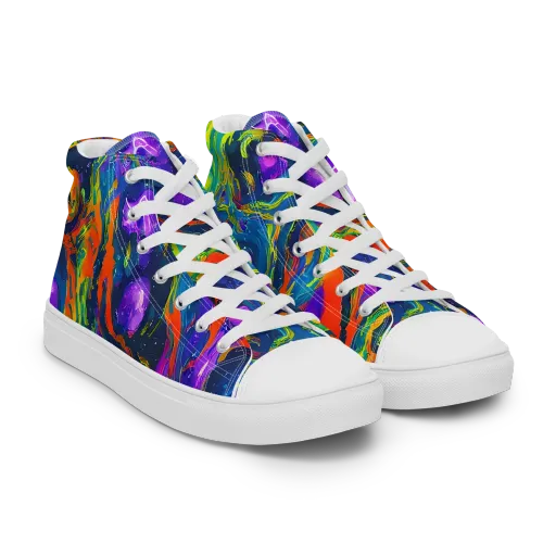 Infinite Color on a Men's High Top Canvas Shoes