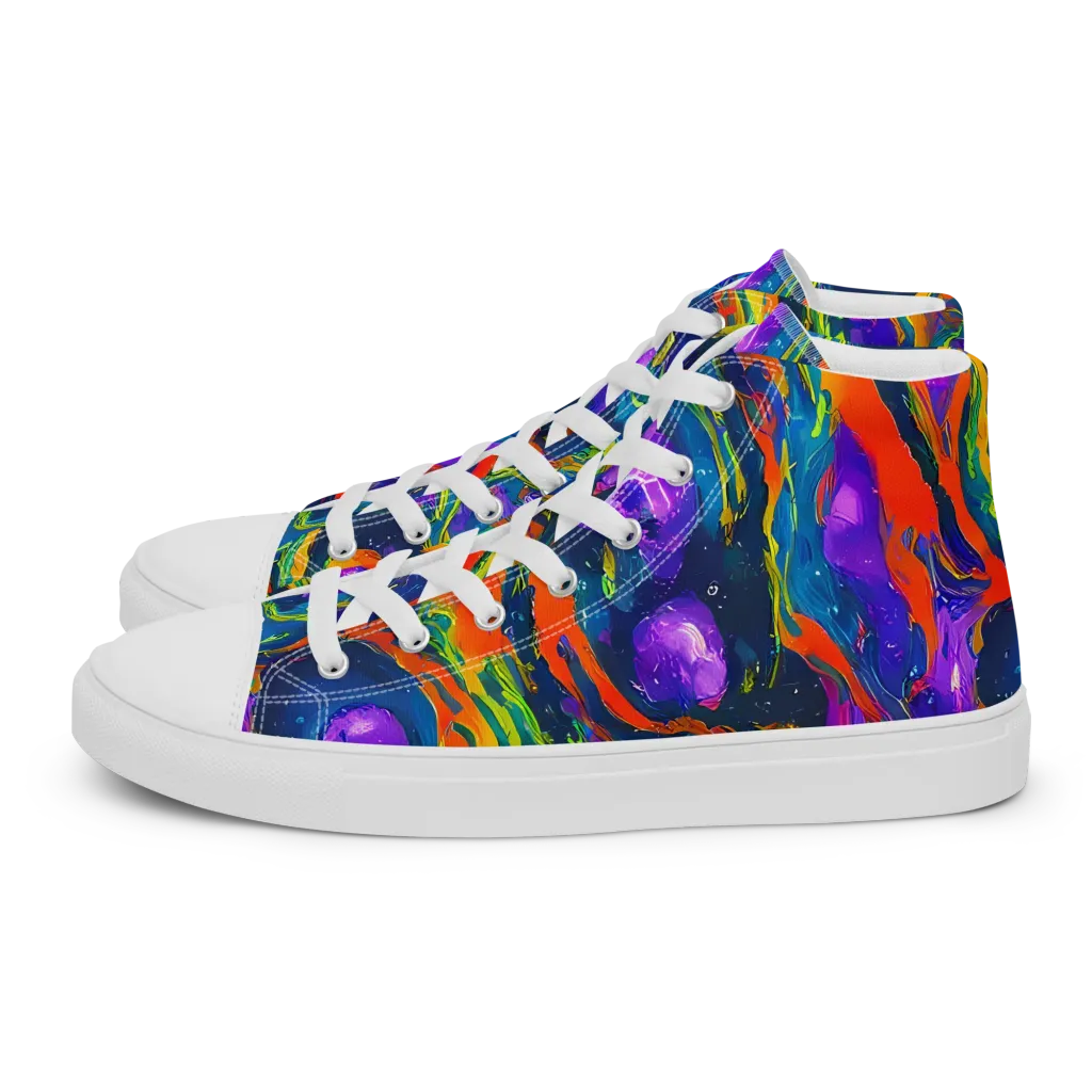 Infinite Color on Men's High Top Canvas Shoes — Left