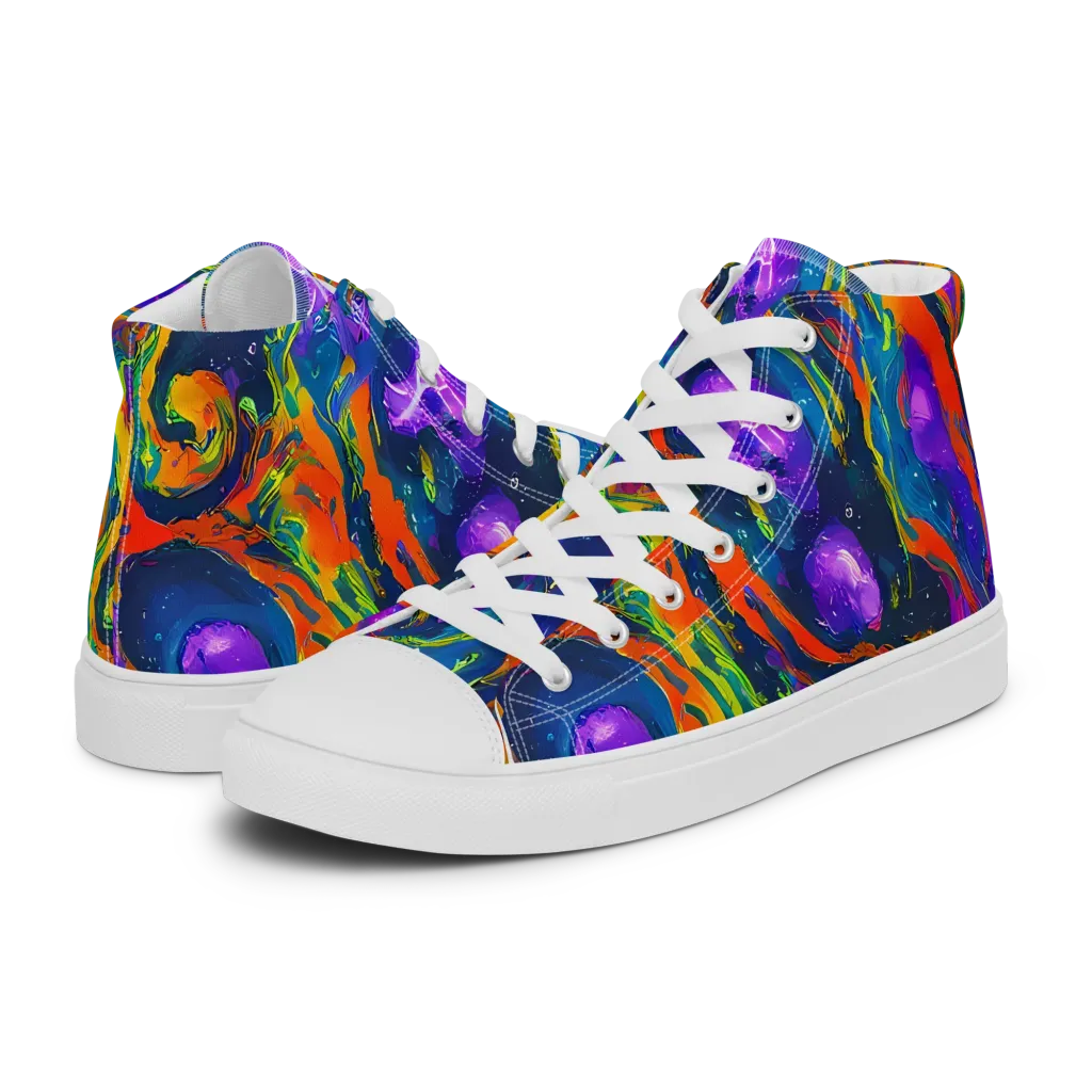 Infinite Color on Men's High Top Canvas Shoes — Left