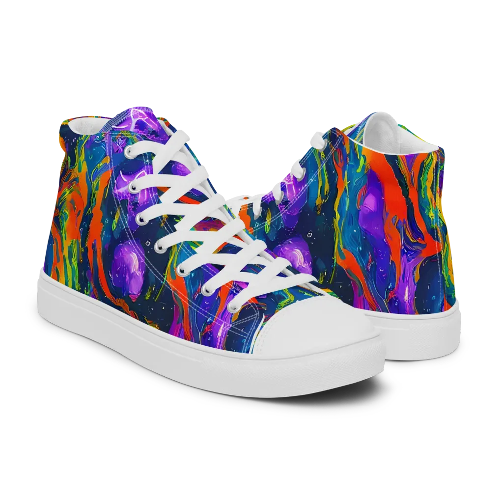 Infinite Color on Men's High Top Canvas Shoes — Right