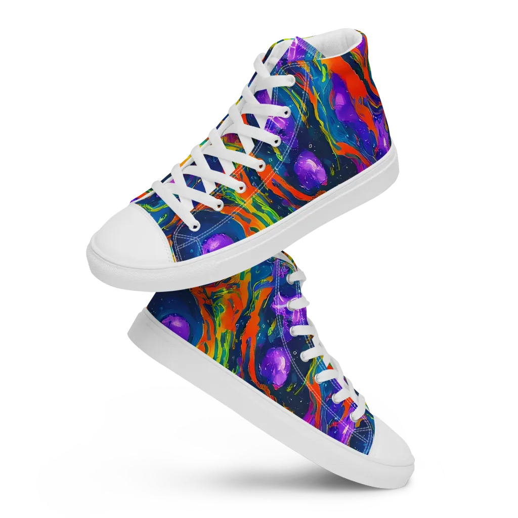 Infinite Color on Men's High Top Canvas Shoes — Front