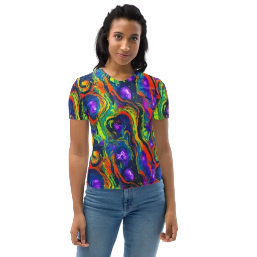 Infinite Color on a Women's Crew Neck T-Shirt