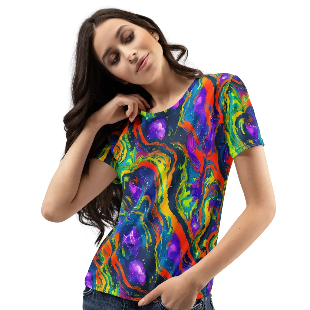 Infinite Color on Women's Crew Neck T-Shirt — Left Front