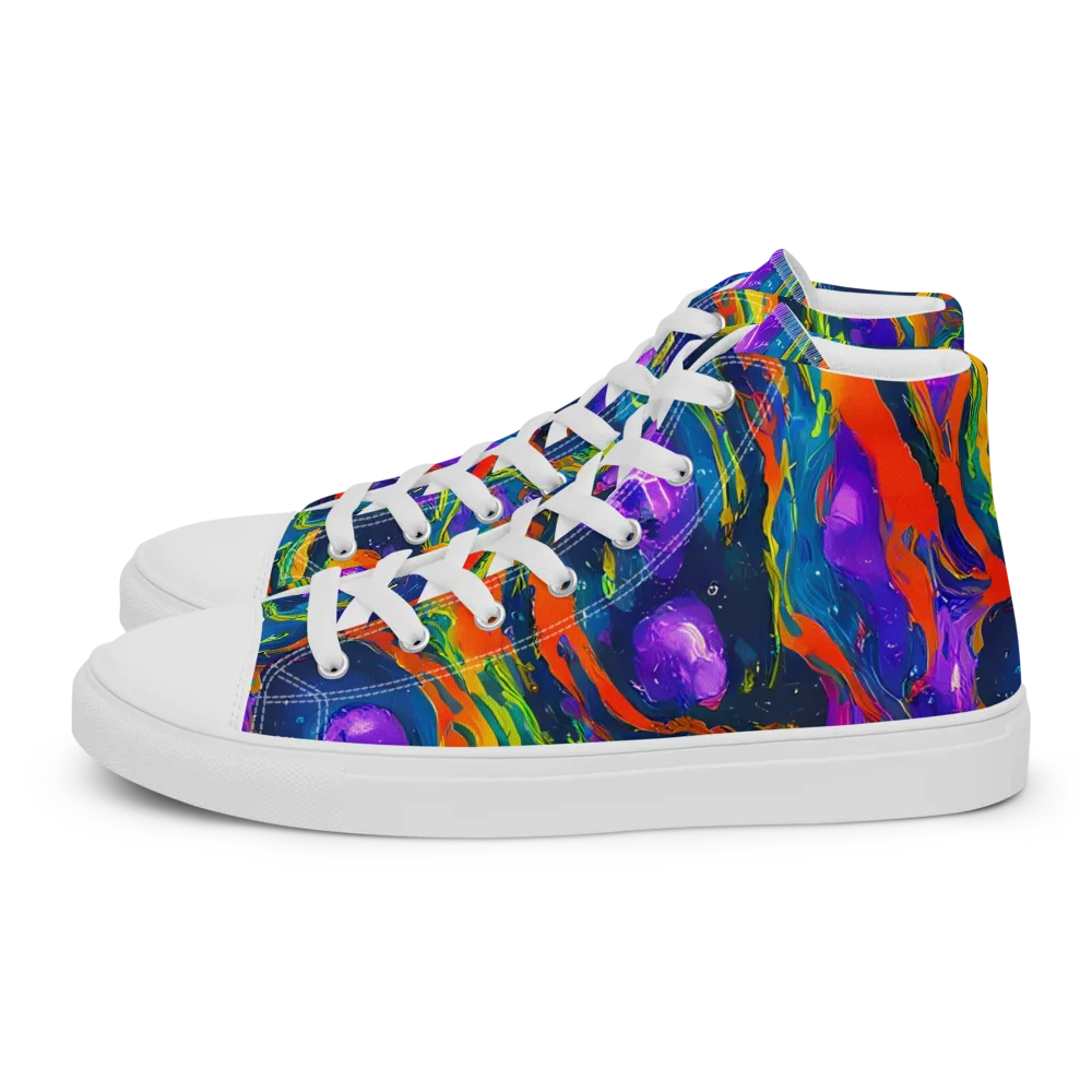 Infinite Color on Women's High Top Canvas Shoes — Left