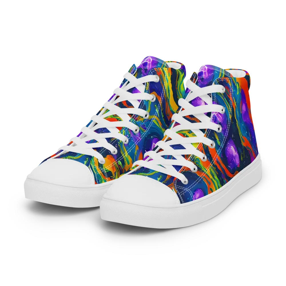 Infinite Color on Women's High Top Canvas Shoes — Left Front