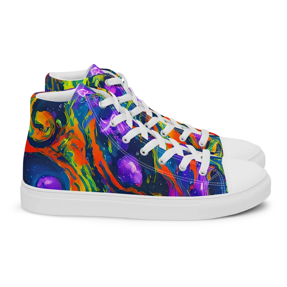 Infinite Color on Women's High Top Canvas Shoes — Right