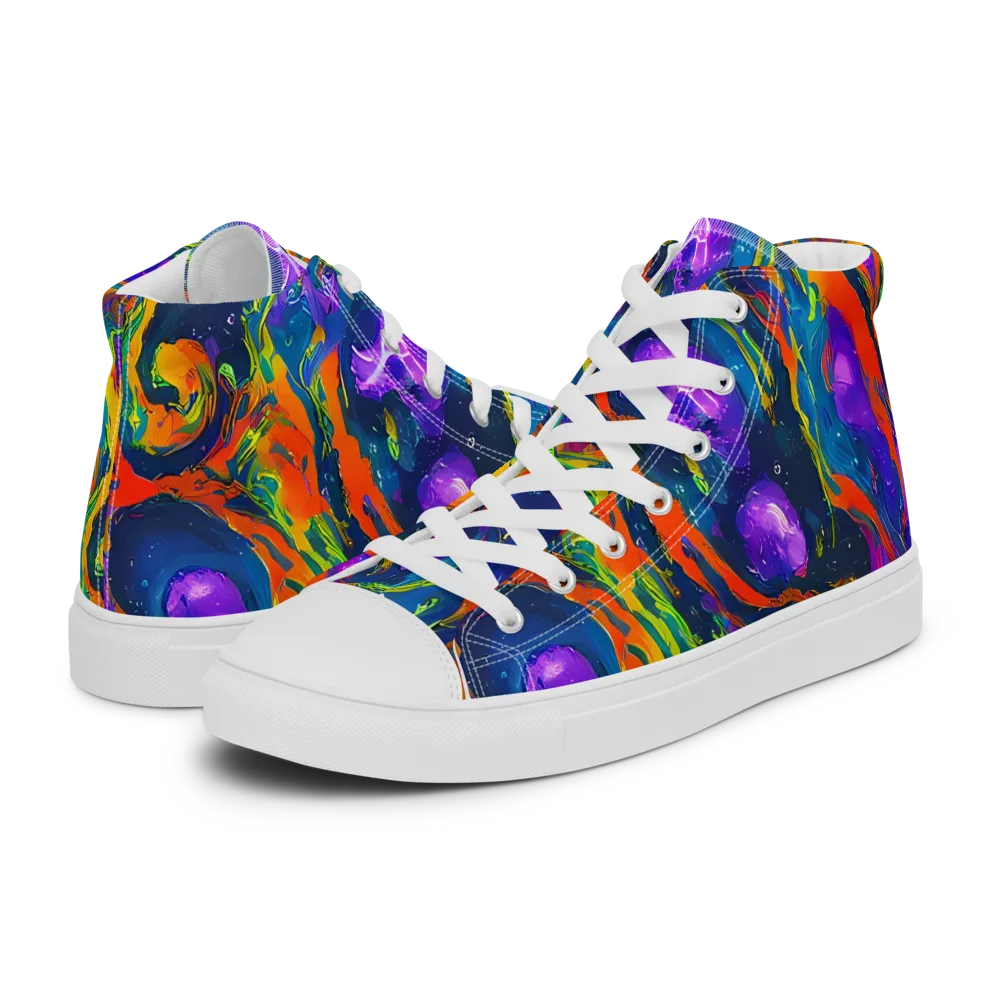 Infinite Color on Women's High Top Canvas Shoes — Left