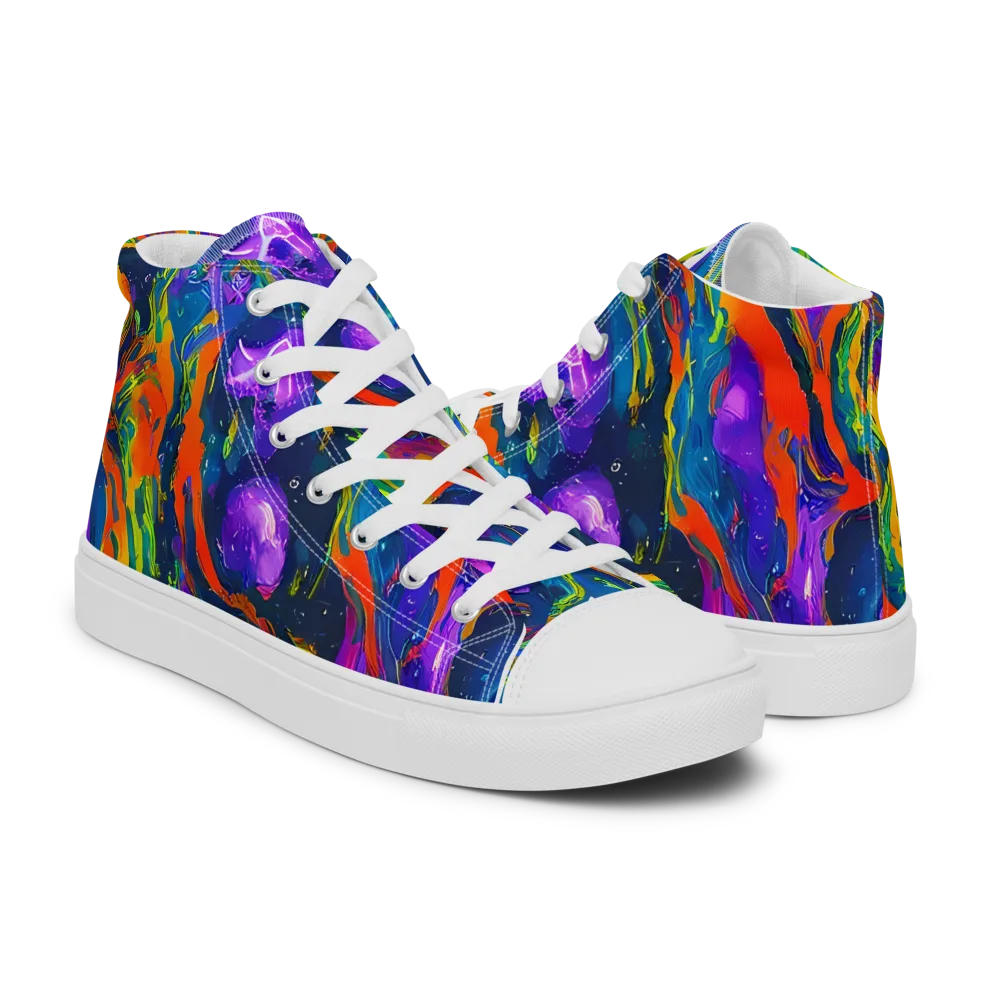 Infinite Color on Women's High Top Canvas Shoes — Right