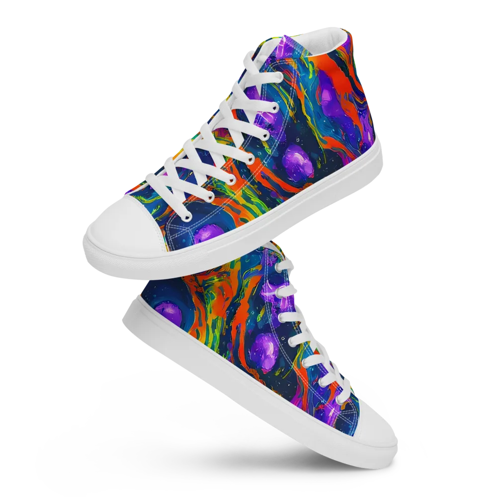 Infinite Color on Women's High Top Canvas Shoes — Front
