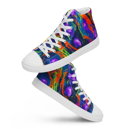Infinite Color on a Women's High Top Canvas Shoes
