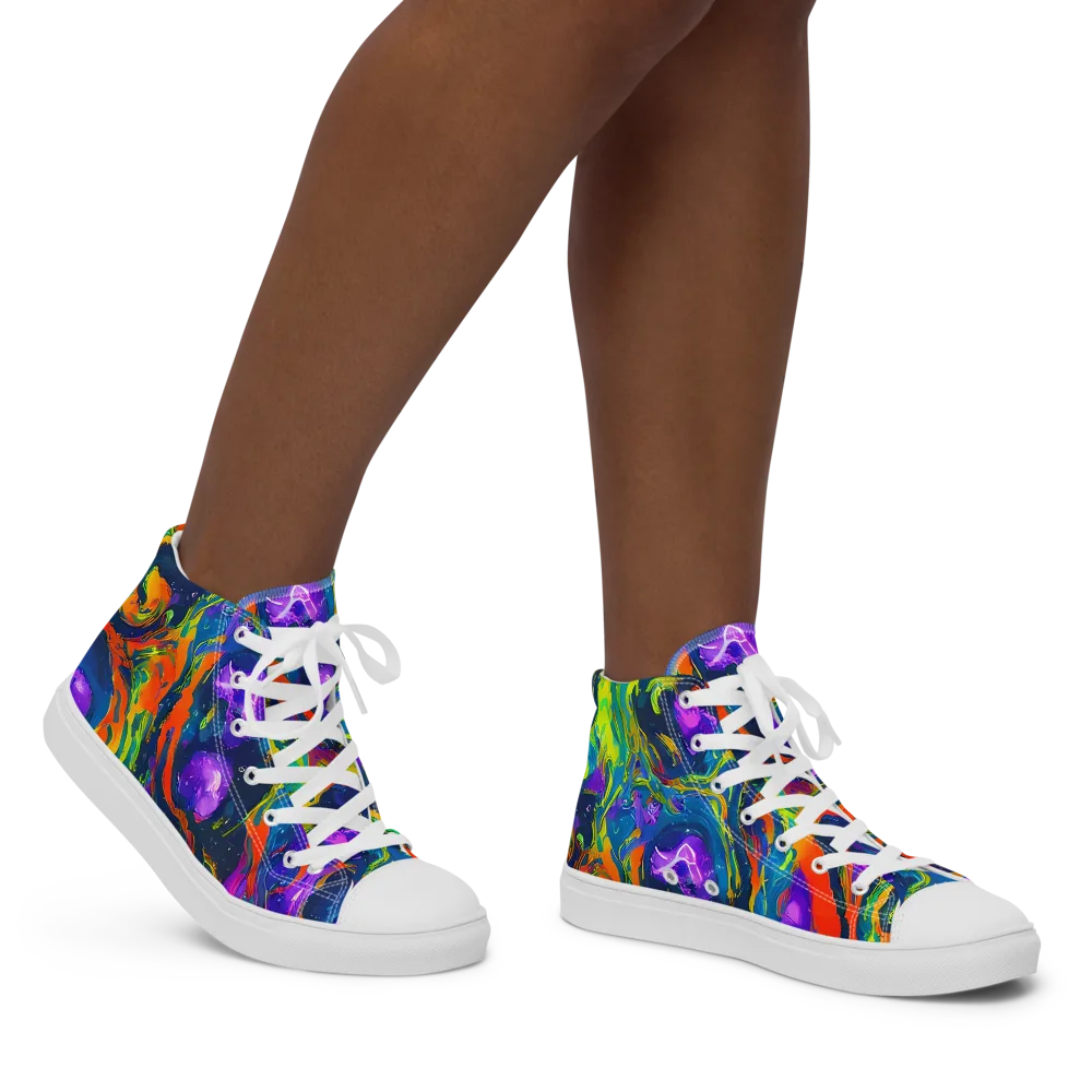 Infinite Color on Women's High Top Canvas Shoes — Right