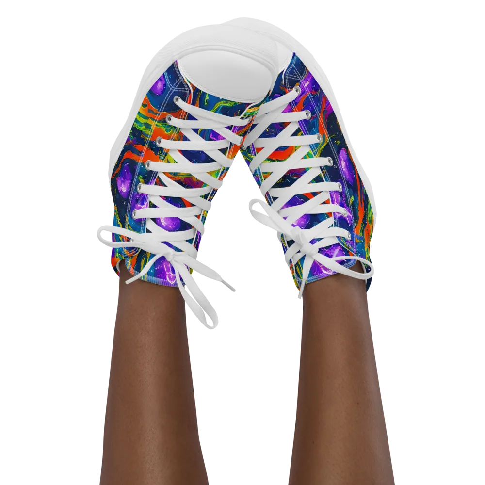 Infinite Color on Women's High Top Canvas Shoes — Front