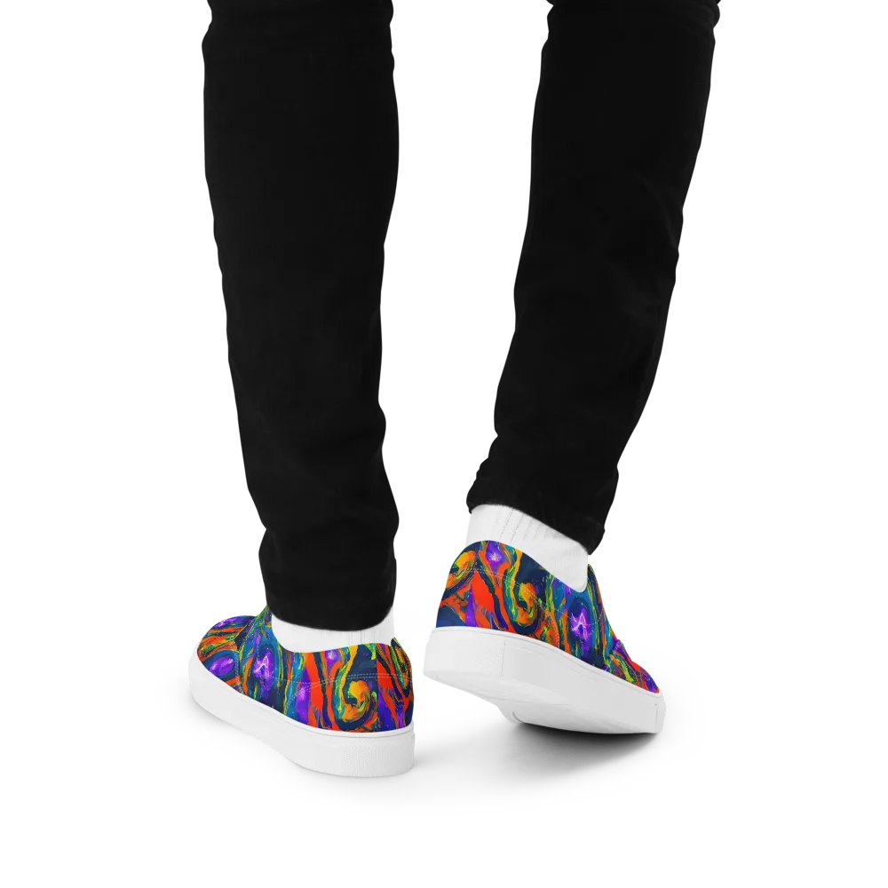 Infinite Color on Men's Lace-Up Canvas Shoes — Back
