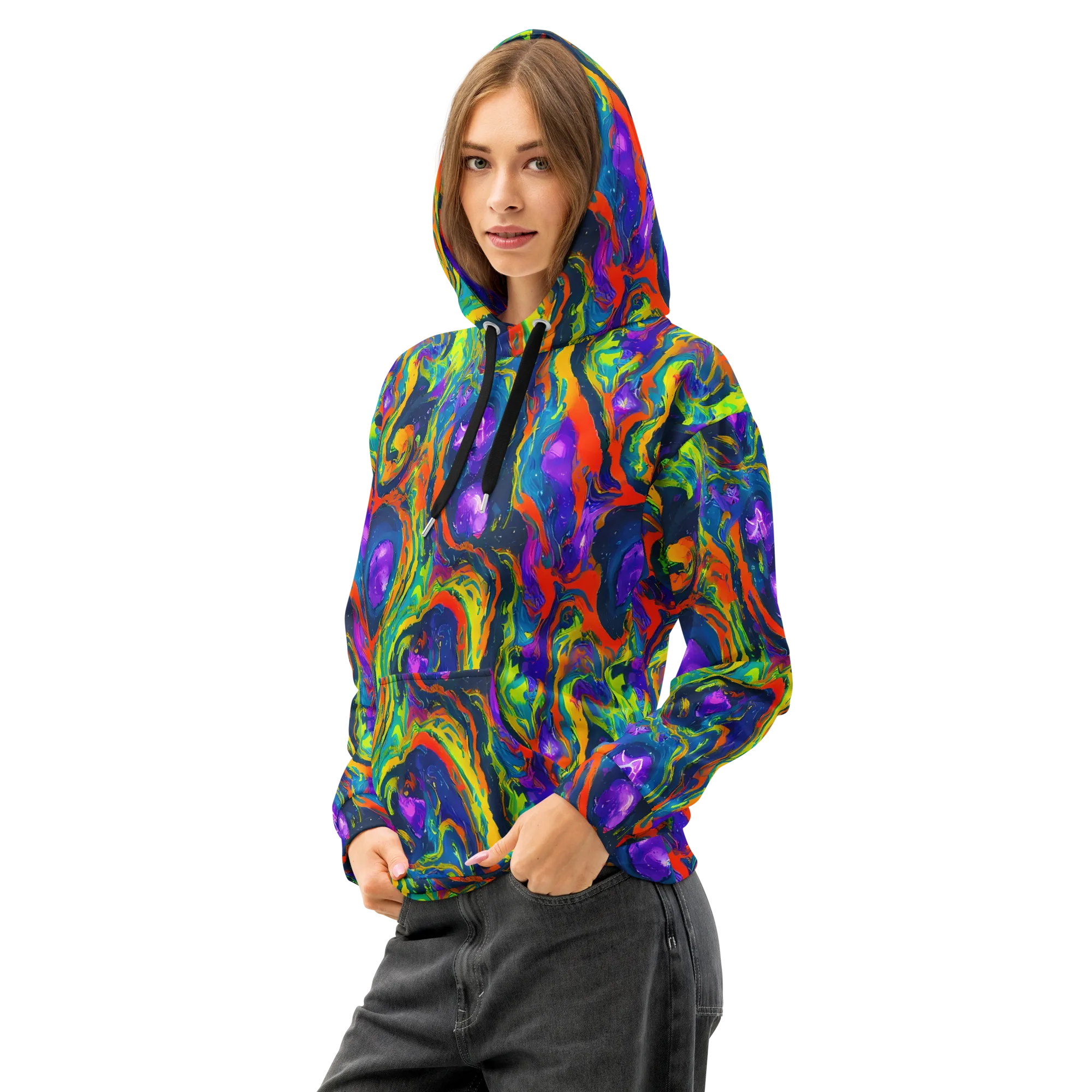 Infinite Color on Cotton Hoodie — Left Front