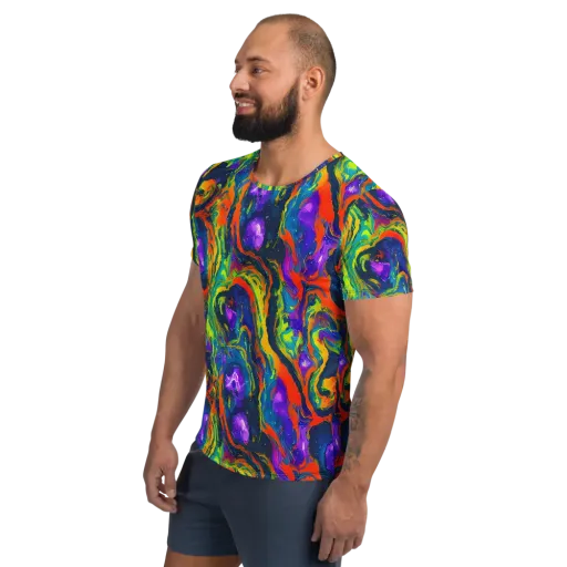 Infinite Color on a Men's Athletic T-Shirt