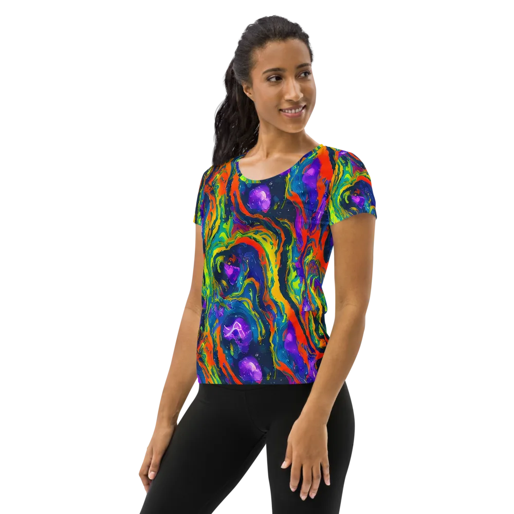 Infinite Color on Women's Athletic T-Shirt — Left