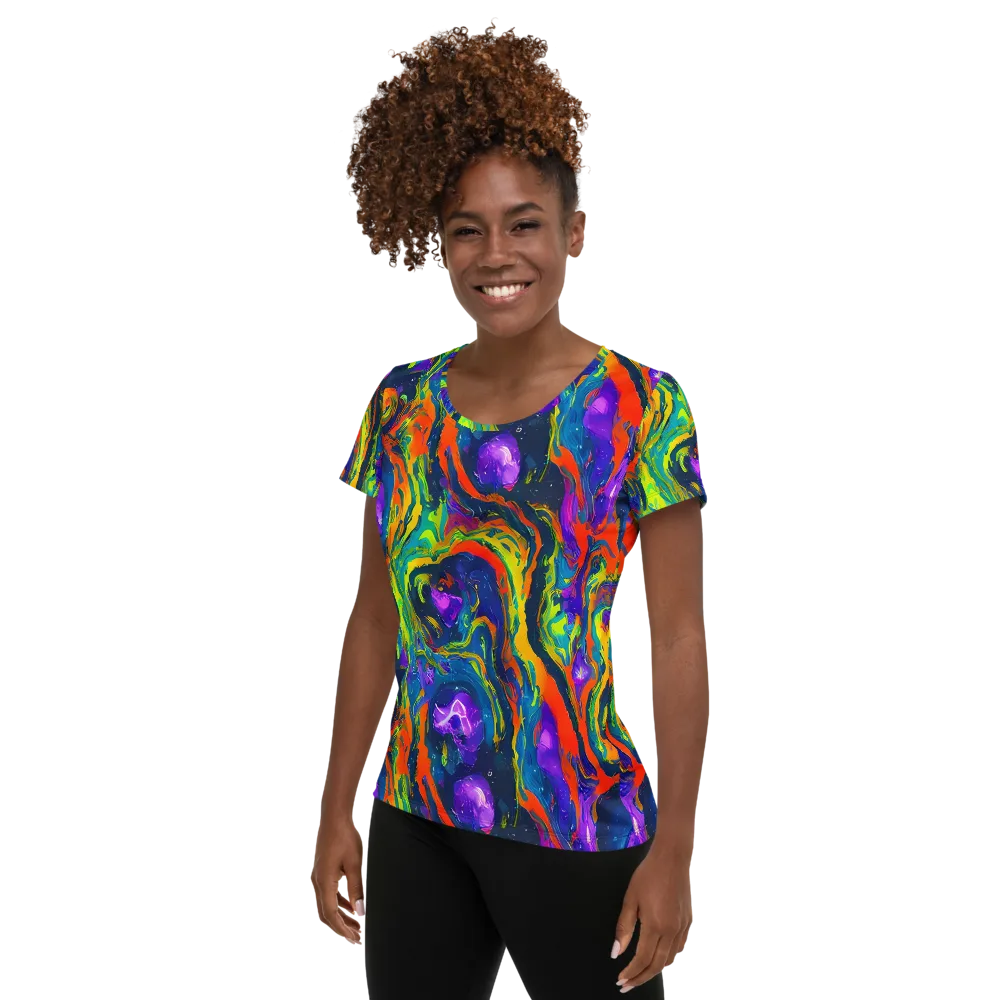 Infinite Color on Women's Athletic T-Shirt — Left