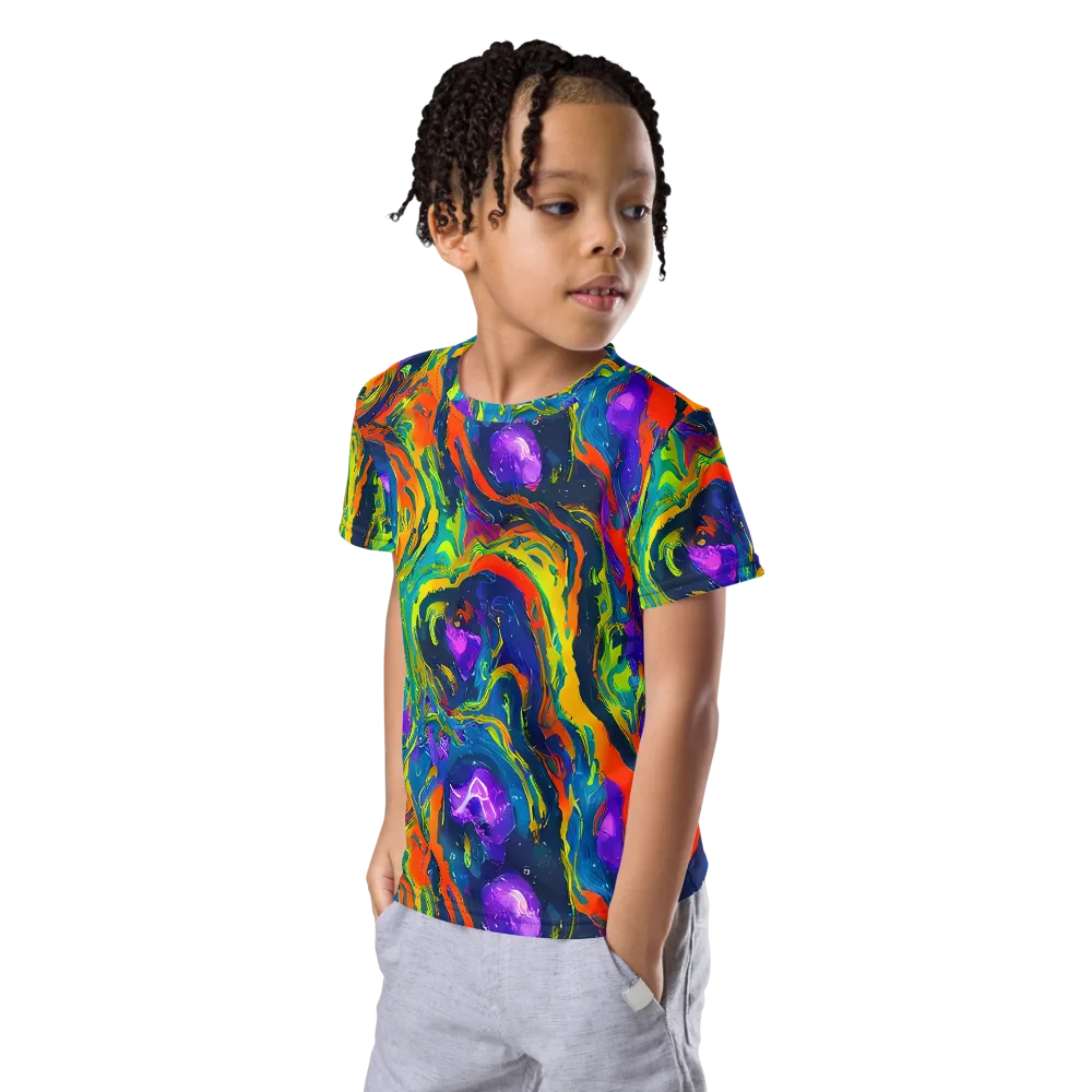 Infinite Color on Kids Crew Neck T-Shirt — Left Front