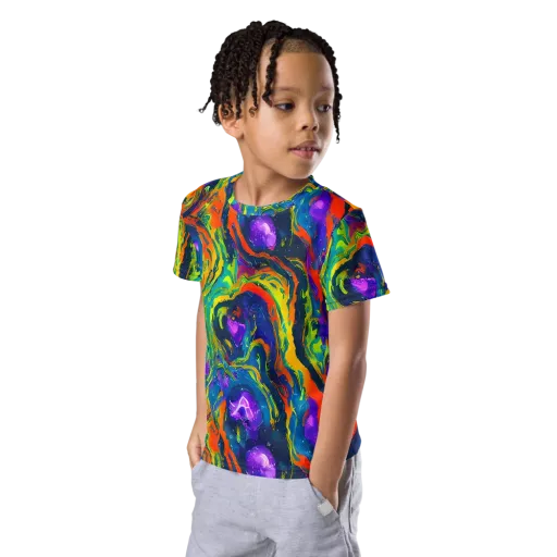 Infinite Color on a Kids Crew Neck T-Shirt