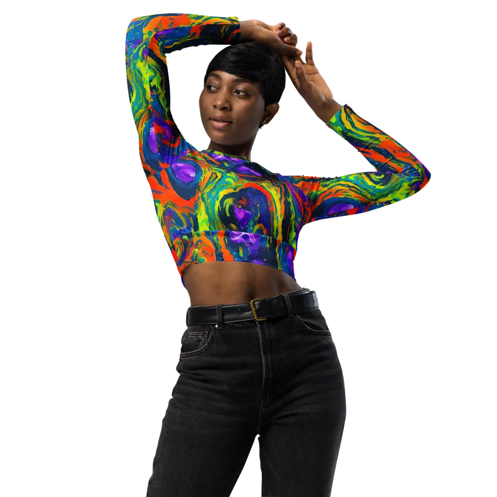 Infinite Color on Long Sleeve Crop Top — Front