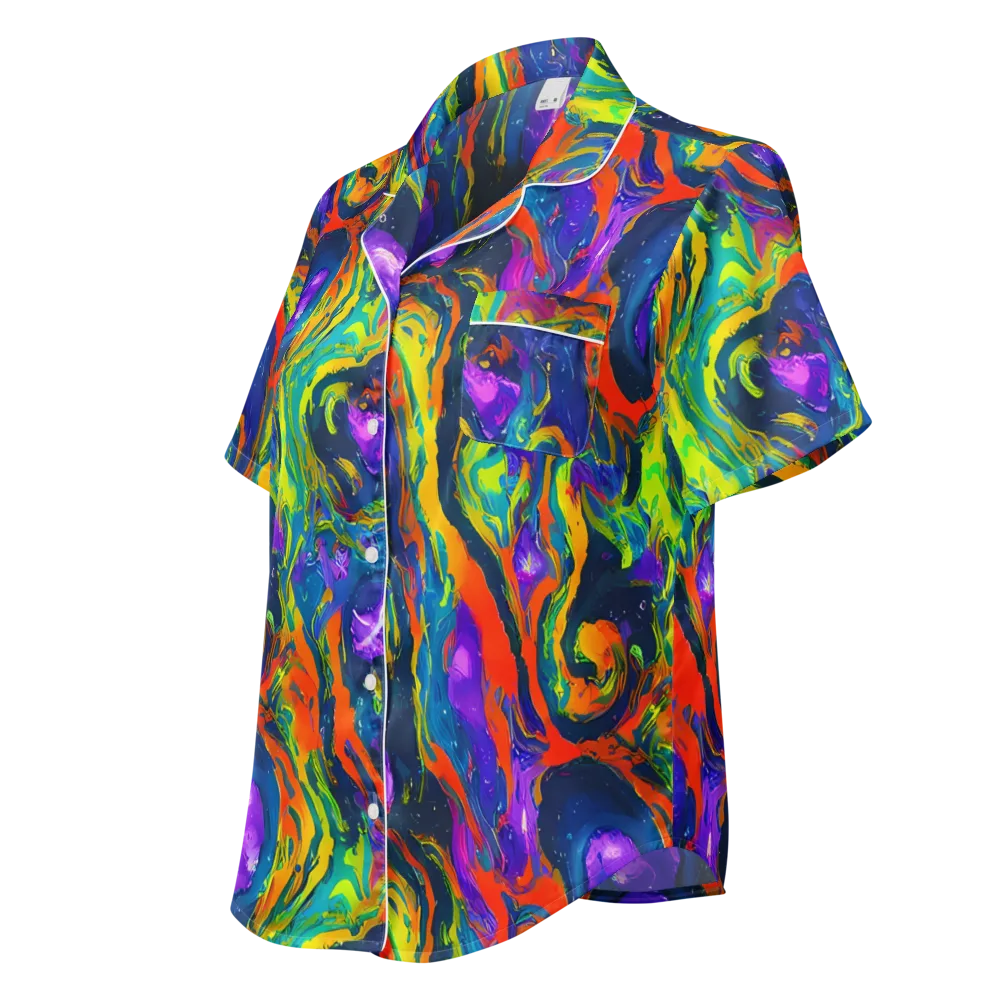 Infinite Color on Women's Short Sleeve Pajama Top — Left Front