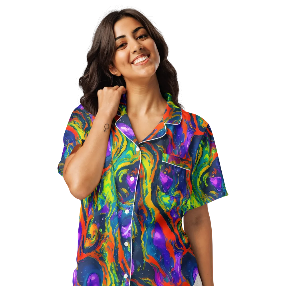 Infinite Color on Women's Short Sleeve Pajama Top — Front