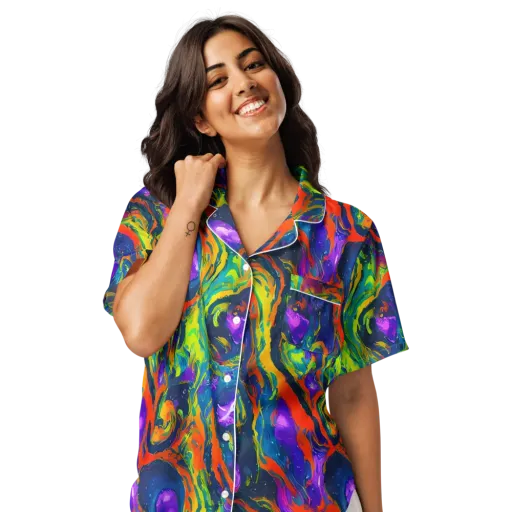 Infinite Color on a Women's Short Sleeve Pajama Top