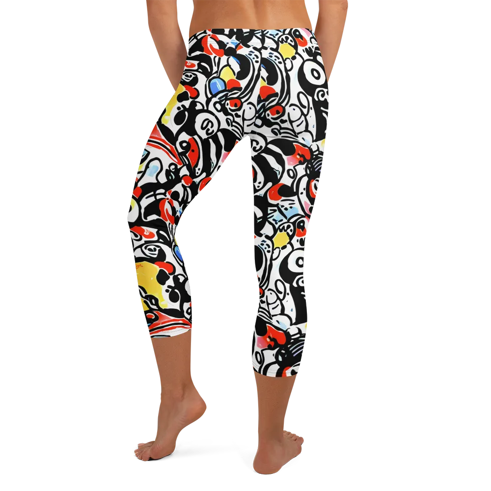Electric Doodle on Capri Leggings — Back
