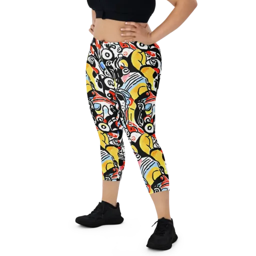 Electric Doodle on a Capri Leggings