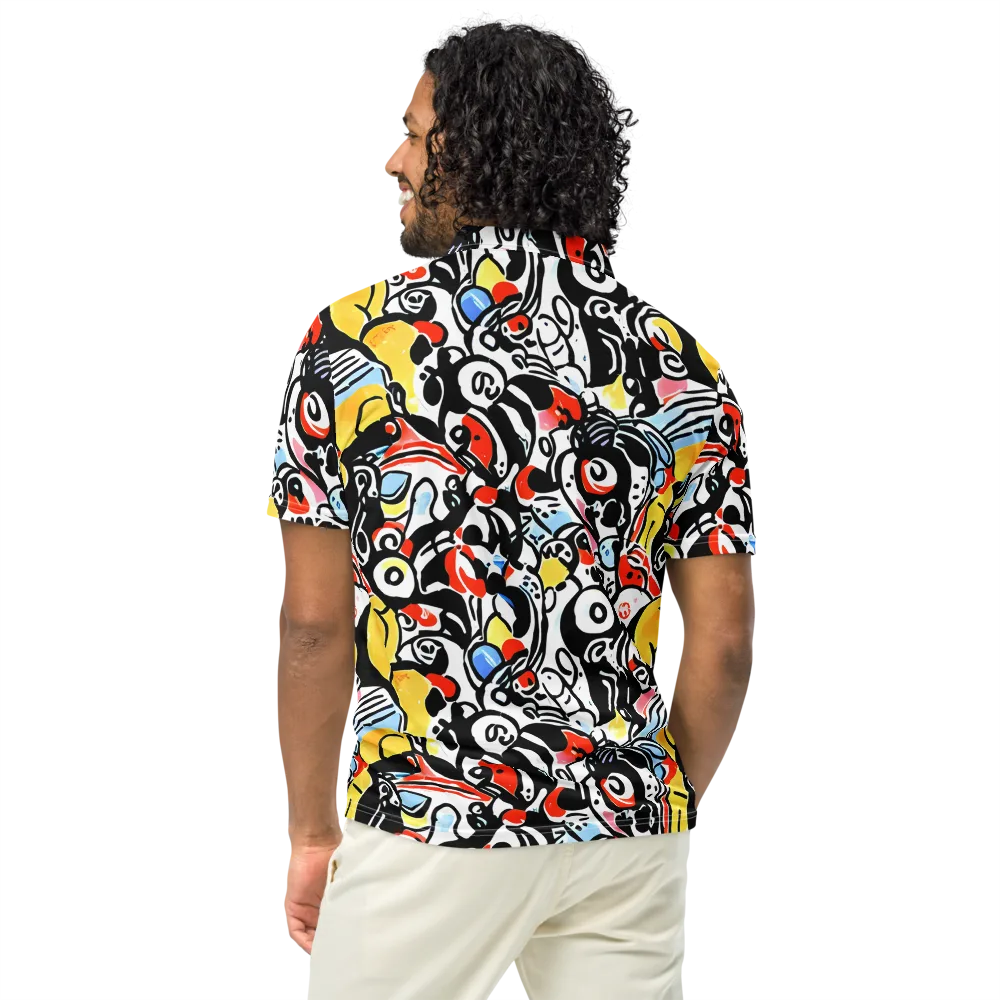 Electric Doodle on Men's Slim Fit Polo Shirt — Back