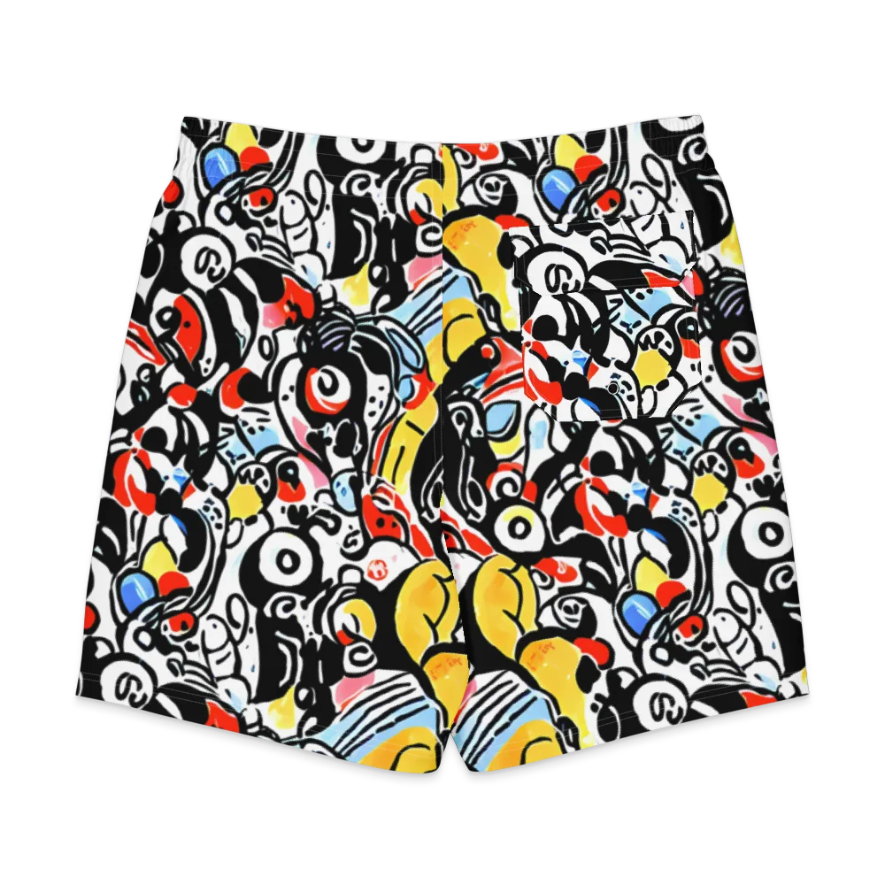 Electric Doodle on Men's Board Shorts — Back