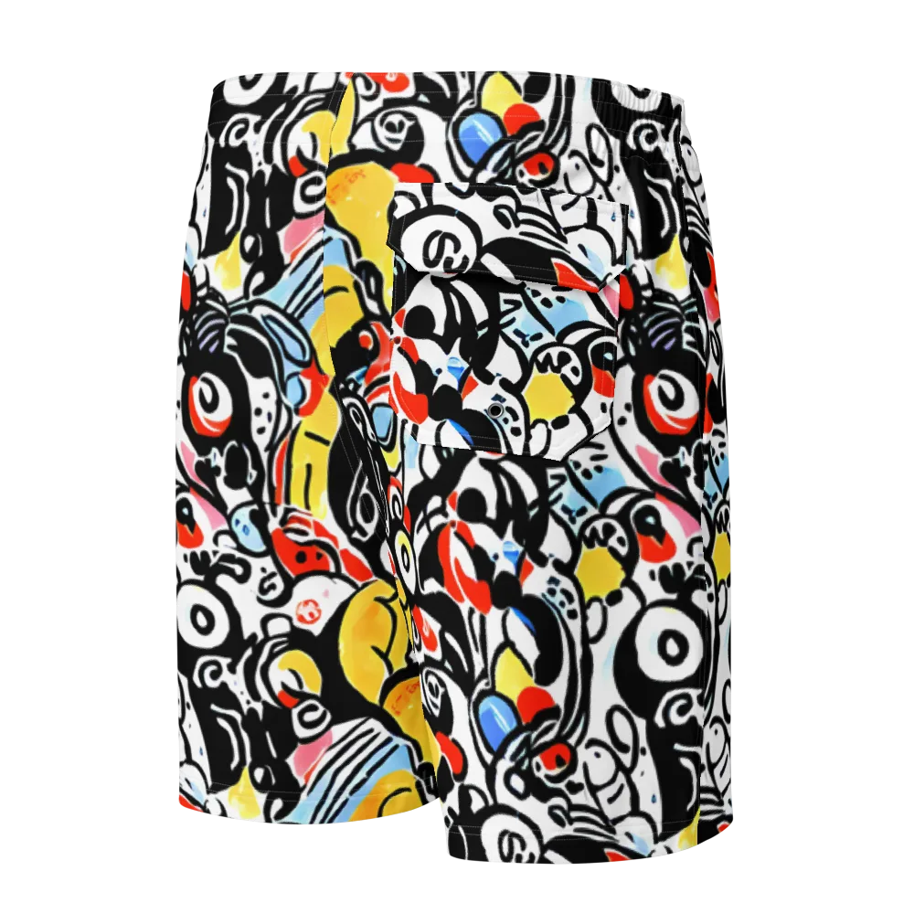 Electric Doodle on Men's Board Shorts — Back