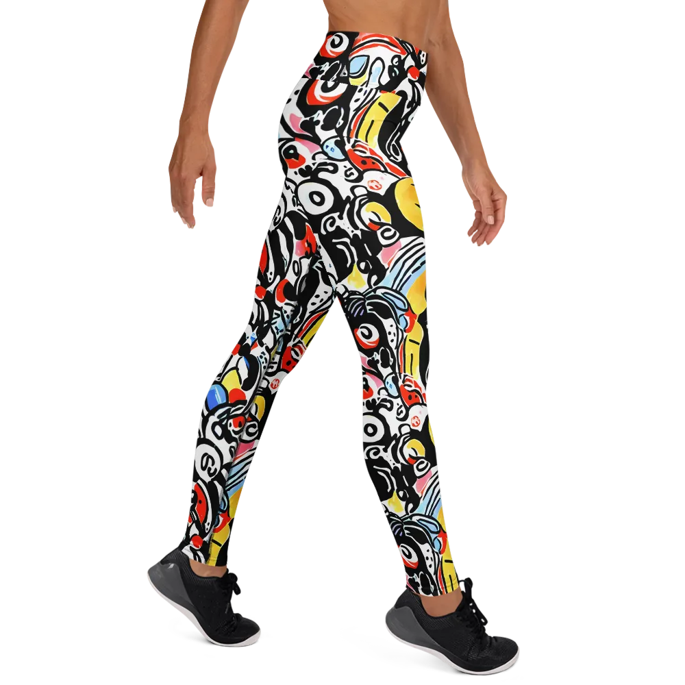 Electric Doodle on Yoga Leggings — Right