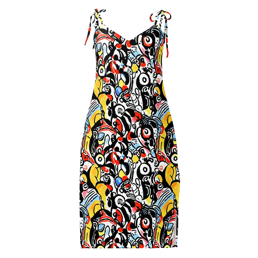 Electric Doodle on Slip Dress — Front