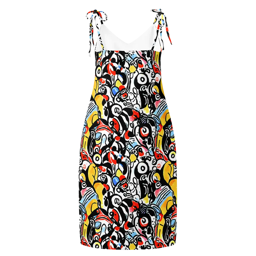 Electric Doodle on Slip Dress — Back