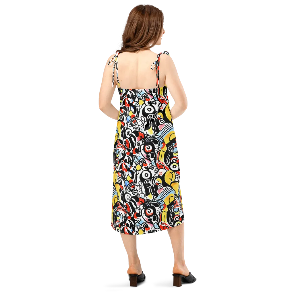 Electric Doodle on Slip Dress — Back
