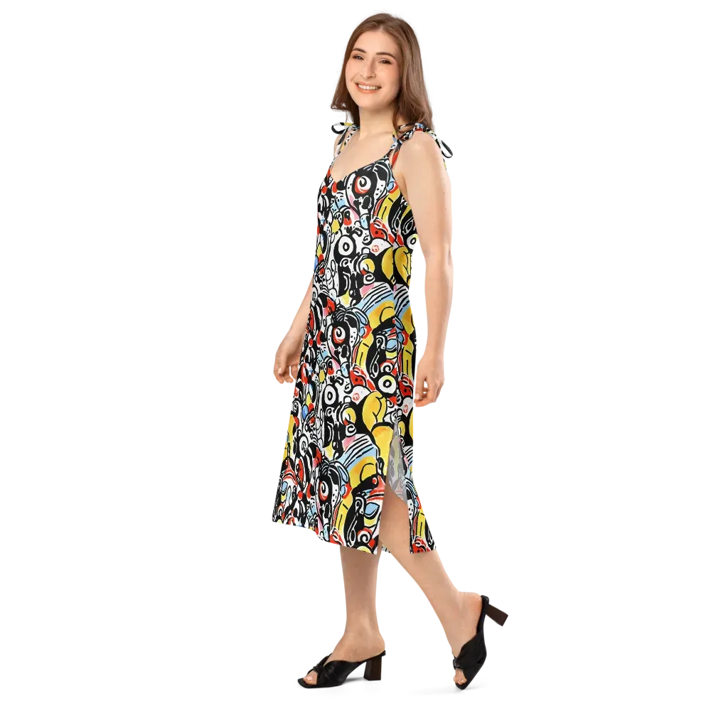 Electric Doodle on Slip Dress — Left Front