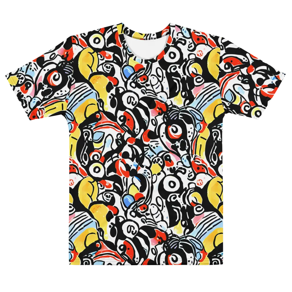 Electric Doodle on Men's Cotton Crew Neck T-Shirt — Front