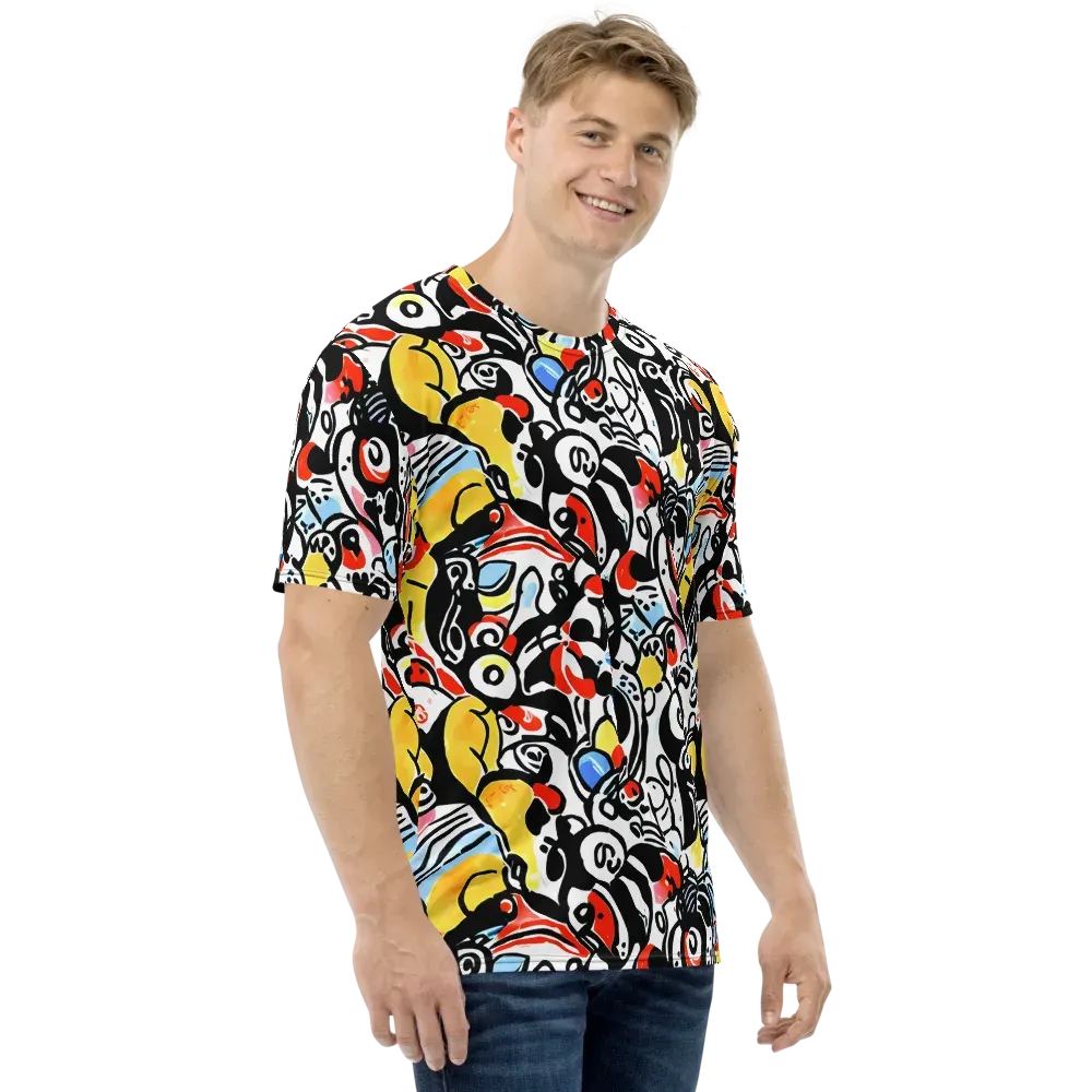 Electric Doodle on Men's Crew Neck T-Shirt — Right