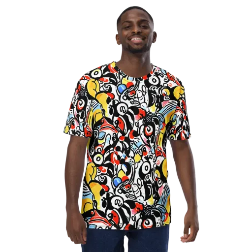 Electric Doodle on a Men's Crew Neck T-Shirt