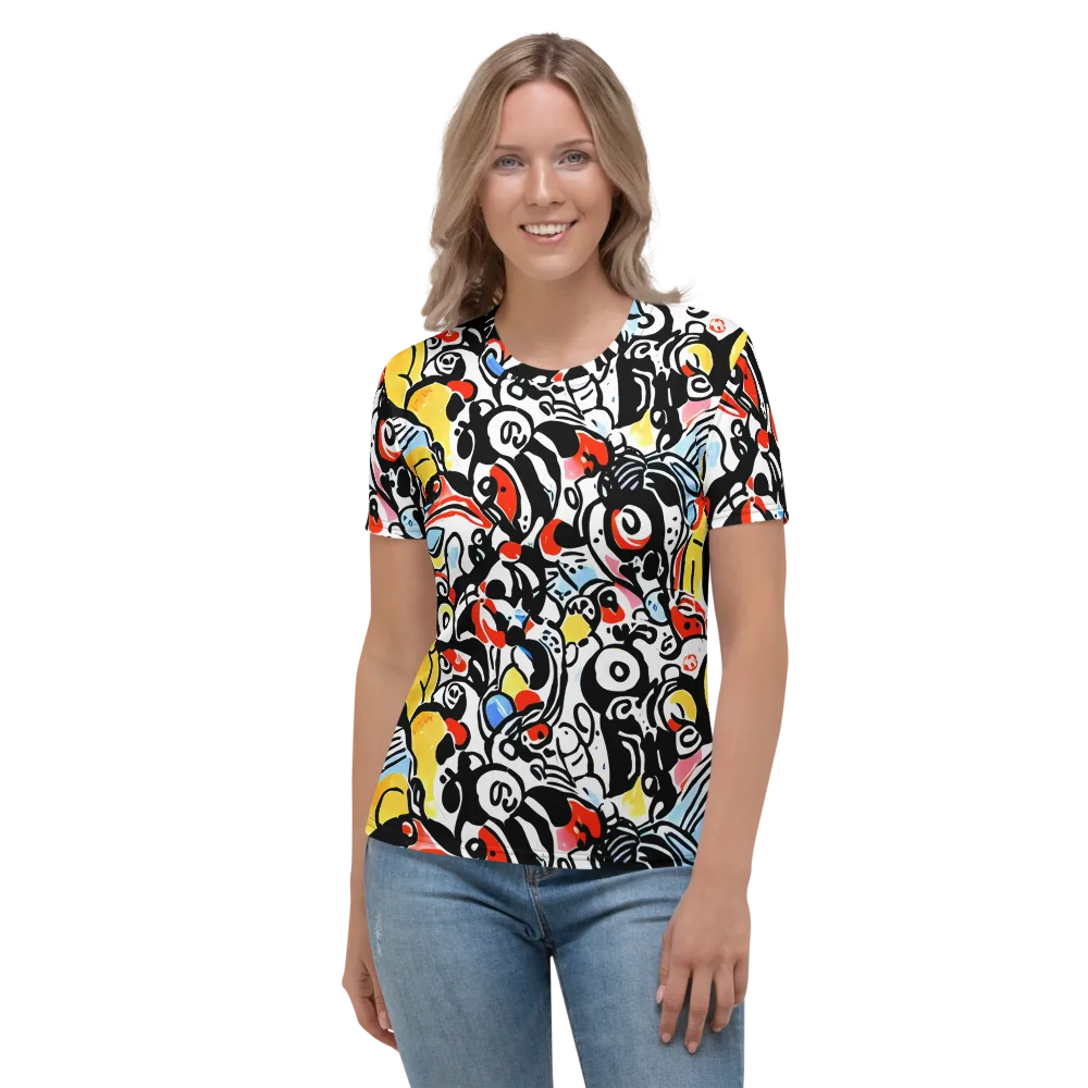 Electric Doodle on Women's Crew Neck T-Shirt — Front
