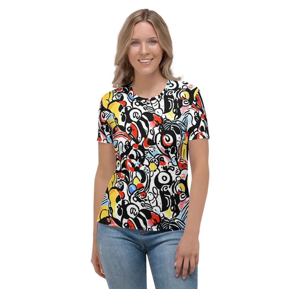 Electric Doodle on Women's Crew Neck T-Shirt — Front