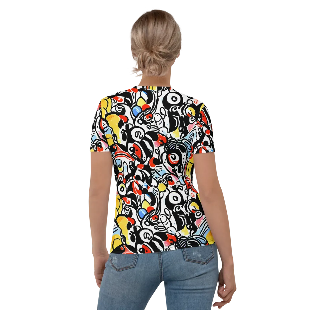 Electric Doodle on Women's Crew Neck T-Shirt — Back